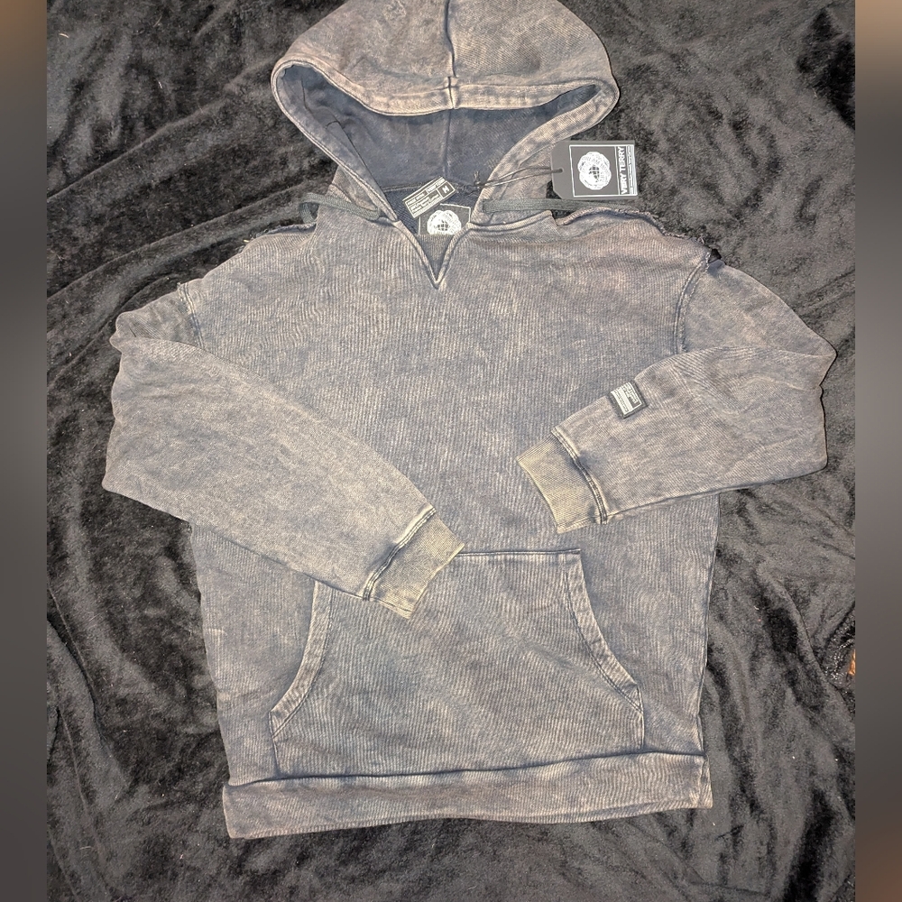 NWT Very Terry Distressed Hoodie Sz M - Picture 2 of 5